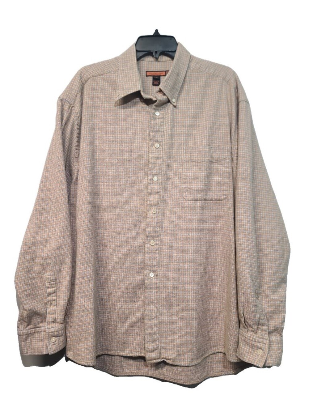 Bullock & Jones Casual Flannel Button-Down Shirts Size XXL Tan Excellent